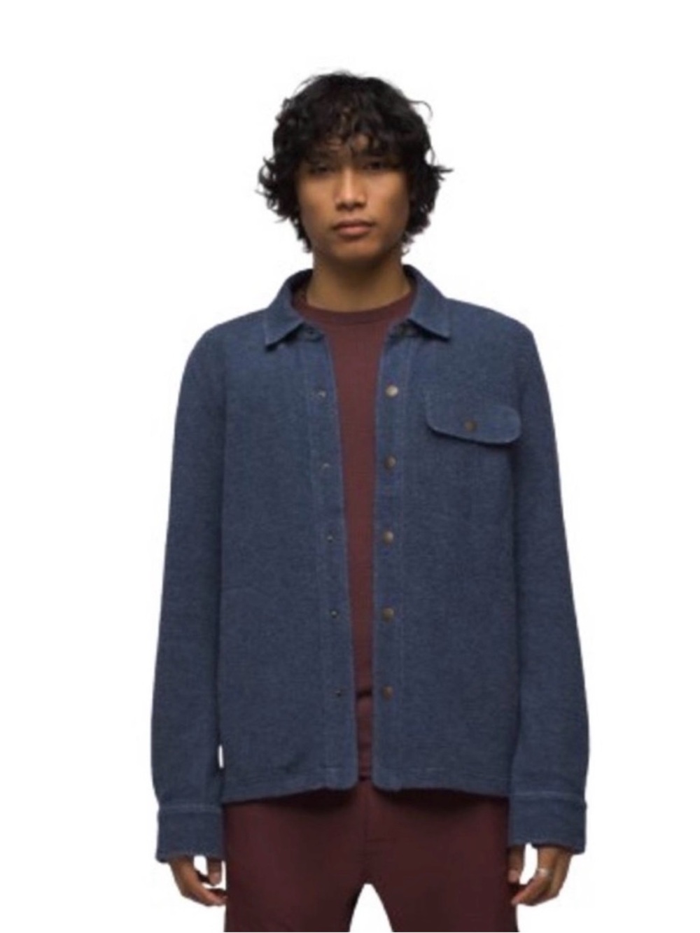 prAna IncrediWool Overshirt Men's XL Stormy Night Heather Slim Fit Outdoor NWT